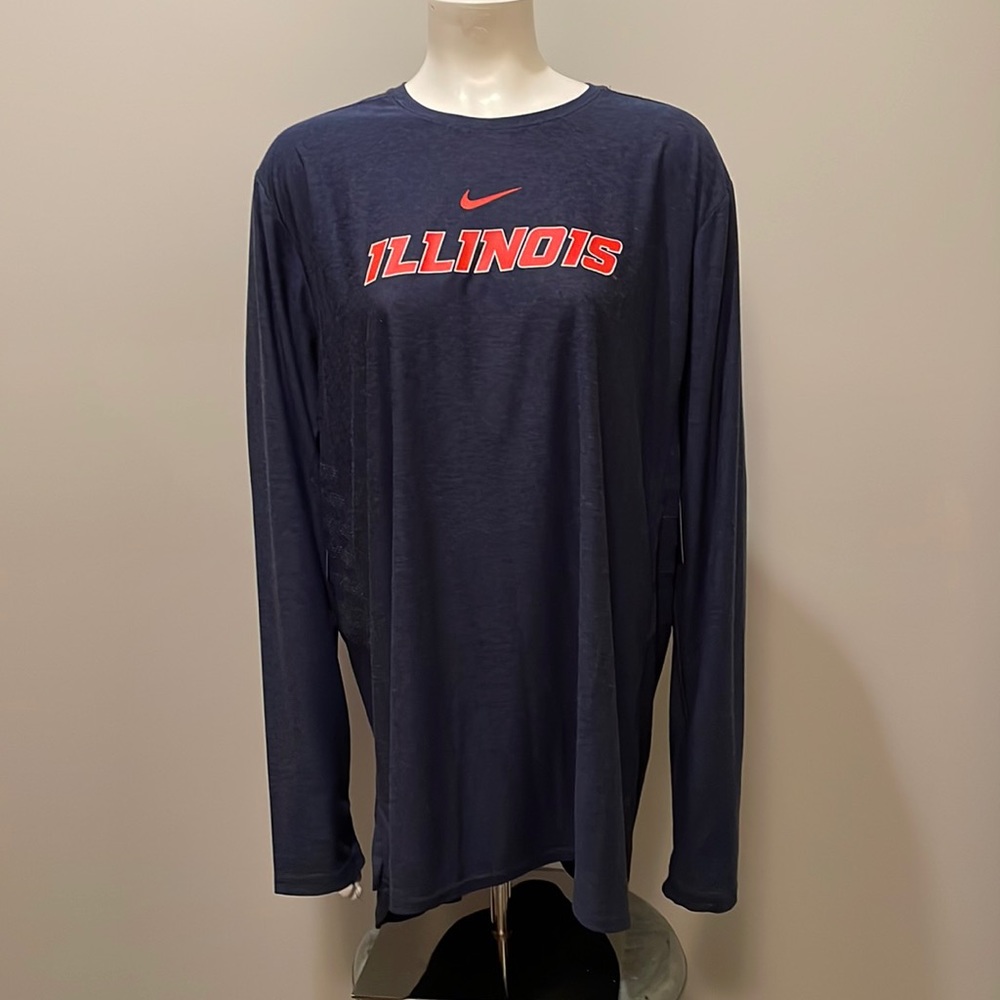 Nike Men’s University of Illinois Fighting Illini Long Sleeve Dri-Fit Shirt XL